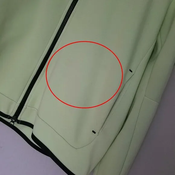 Nike Sportswear Men's L Tech Fleece Full-Zip Hoodie in Light Liquid Lime Black - Picture 16 of 16